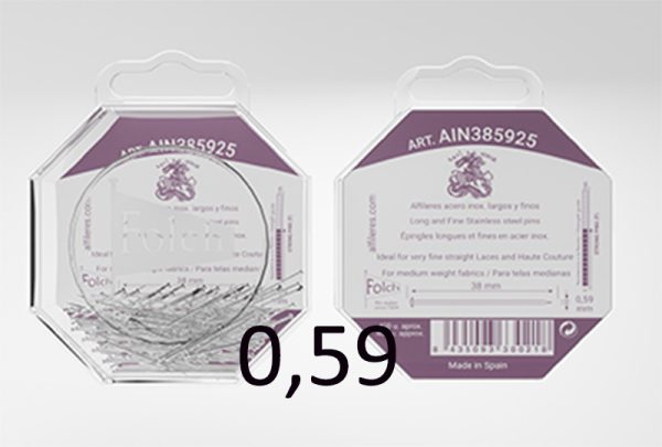 400 Alfileres Folch acero inoxidable de 0,59 mm